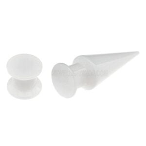 2in1 PMMA Flesh Plug & Taper - White