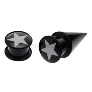 2in1 PMMA Flesh Plug & Taper - White Star