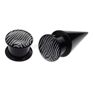 2in1 PMMA Flesh Plug & Taper - Zebra Stripe