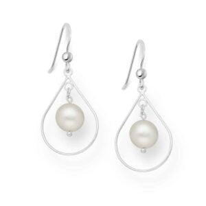 925 Sterling Silver Hook Earrings with Freshwater Pearls