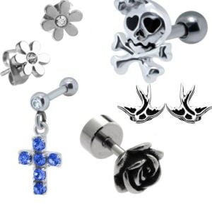 Surgical Steel Lobe & Upper Ear Studs