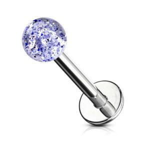 Glitter UV Labret Stud - Blue