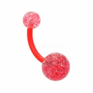 Flexible Glitter UV Banana Bell - Red