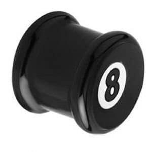 Acrylic & Silicone Flesh Plug - 8 Ball