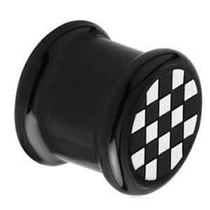 Acrylic & Silicone Flesh Plug - Chequered