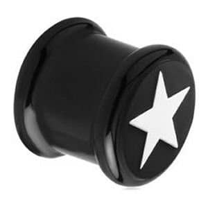 Acrylic & Silicone Flesh Plug - White Star