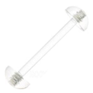Acrylic Flat Dome Tongue Retainer - Clear