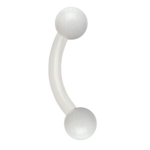 Acrylic Flexible Curved Barbell - White