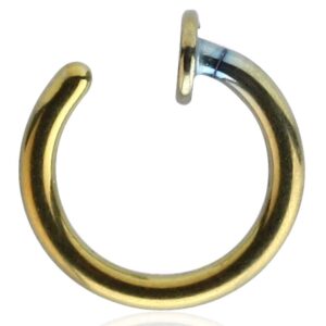 Anodised Steel Open Nose Ring - Yellow