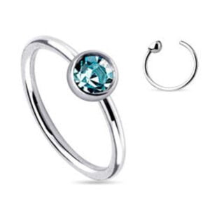 Aqua Jewel Fake Nose Ring