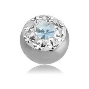 Belly Jewel Threaded Ball (Light Blue Dot)