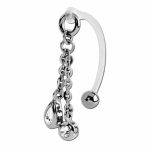 Bio-Flex VCH Jewellery With Surgical Steel Jewelled Chain - Crystal
