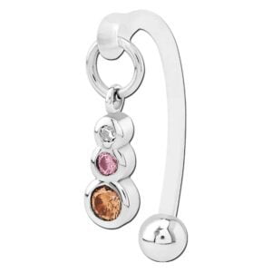 Bio flex VCH Jewellery With Triple Jewelled Charms