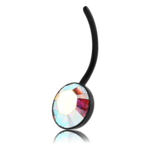 Black Bio-Flex Jewelled Banana Bell - Crystal AB