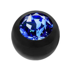Black Bio-Flex Jewelled Push-Fit Ball - Blue