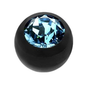 Black Bio-Flex Jewelled Push-Fit Ball - Light Blue