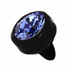 Black Bio-Flex Jewelled Push-Fit Disc - Dark Blue