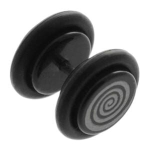Black Fake Flesh Plug - Spiral