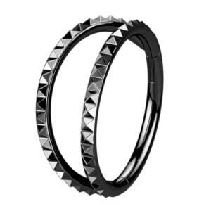Black Hinged Segment with Double Lined Pyramid Cuts