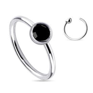 Black Jewel Fake Nose Ring