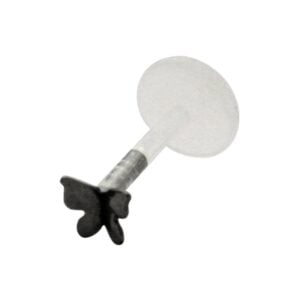 Black Rhodium Plated Push-Fit Accessory - 3D Butterfly