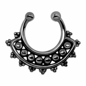 Black Rhodium Plated Silver Nipple Ring