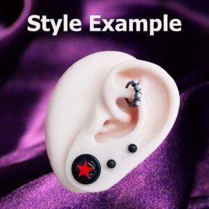 Black Rhodium Plated Surgical Steel Helix Ring