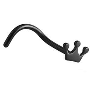 Black Surgical Steel Crown Curved Nose Stud