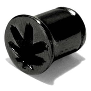 Black Surgical Steel Flesh Tube - Marijuana