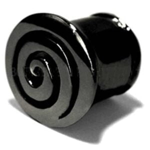 Black Surgical Steel Flesh Tube - Spiral