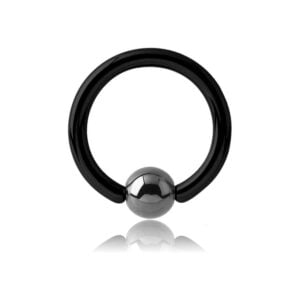 Blackline Ball Closure Ring with Hematite Ball