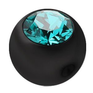 Blackline Clip-in Jewelled Ball - Blue Zircon