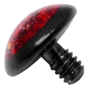 Blackline Glitter Disc for Internally Threaded Jewellery - Red