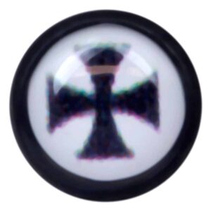 Blackline Internally Threaded Ikon Disc - Black Cross on White