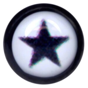 Blackline Internally Threaded Ikon Disc - Black Star on White