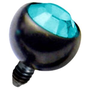 Blackline™ Jewelled Ball for Internally Threaded Jewellery - Blue Zircon