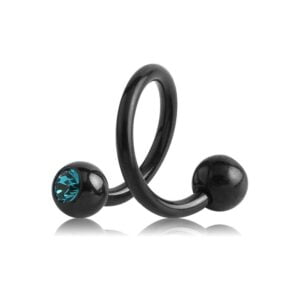 Blackline Jewelled Body Spirals - Blue Zircon