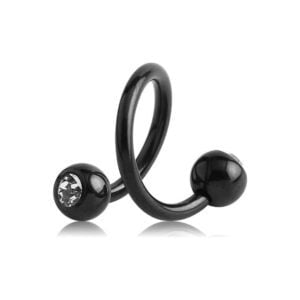 Blackline Jewelled Body Spirals - Clear