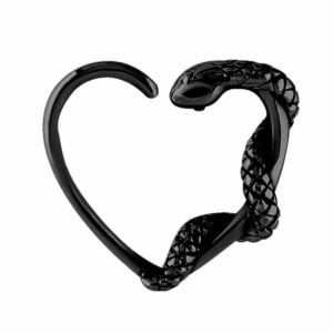 Blackline Open Heart Continuous Ring - Left Snake