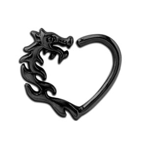 Blackline Open Heart Continuous Ring - Right Dragon