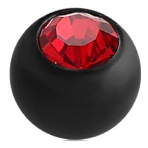 Blackline Threaded Jewelled Ball - Red