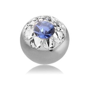 Blue Crystal Jewelled Threaded Ball