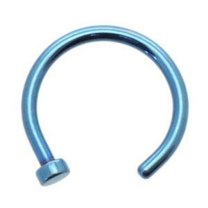 Blue Titanium Open Nose Ring