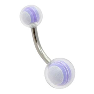 Clear Ball Banana Bell - Purple Stripes