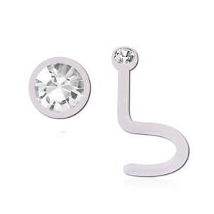 Clear Bio Flex Jewelled Nose Stud - Crystal Clear
