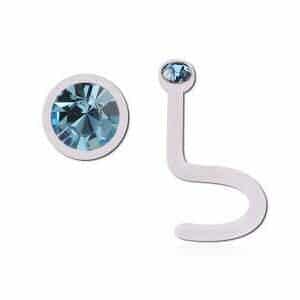 Clear Bio-Flex Jewelled Nose Stud - Light Blue