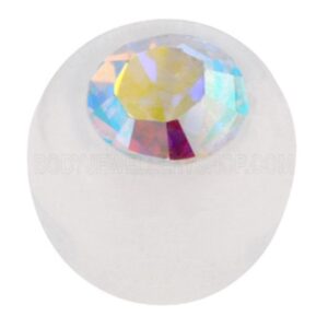 Clear Bio-Flex Jewelled Push-Fit Ball - AB