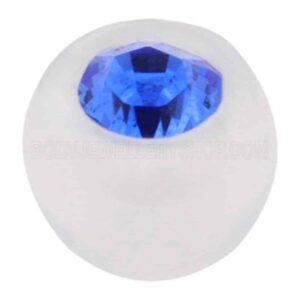 Clear Bio-Flex Jewelled Push-Fit Ball - Blue