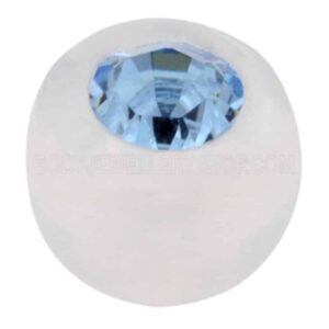 Clear Bio-Flex Jewelled Push-Fit Ball - Light Blue