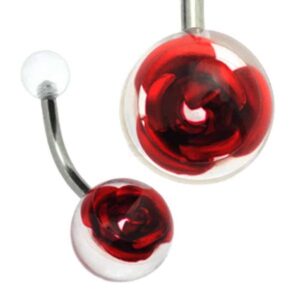 Clear Rose Ball Banana Bell - Red